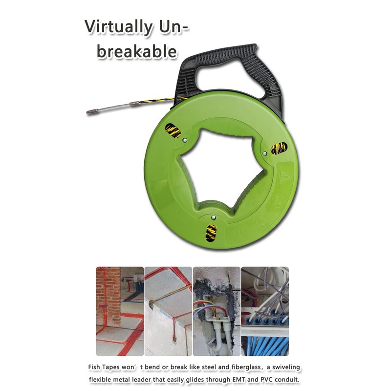 Fish tape wire puller 1/6-Inch x 165-Foot electrical fish tape