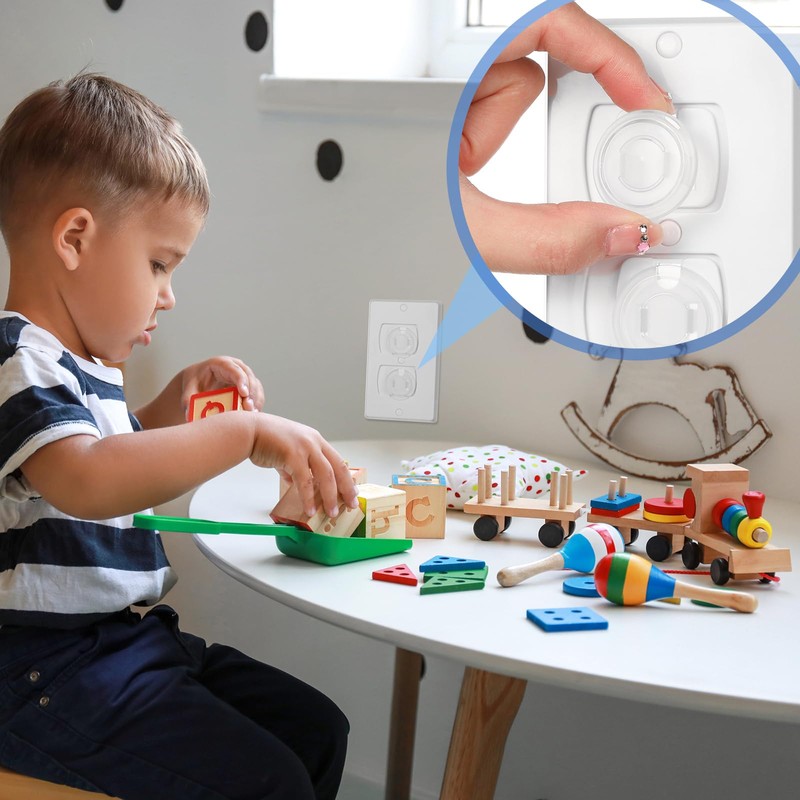 Thyle 50 Pcs Outlet Covers Bulk Child Baby Proofing Plug