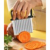 HTBMALL Crinkle Potato Cutter, Wavy Chopper Knife, Upgraded Stainless Steel