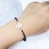 Dtja Clover Ball Beads Bracelet for Women Stainless Steel Luck