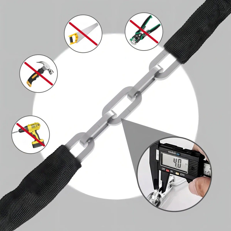1.2 M Candado De Cadena Antirrobo Para Bicicleta Y Moto