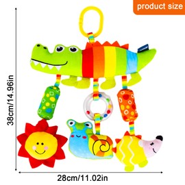 Fadcaer Baby Pram Pushchair Toys, Hanging Rattle Toys Hanging Plush Soft Toys Crib Early Education Play Toys Car Seat Stroller Crib Activity Toys Baby Sensory Toy for Newborn Toddlers Boys Girls