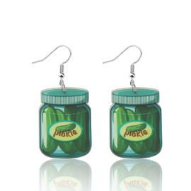 Gzrlyf Pickle Earrings - Stainless Steel Dangle - Versatile Dangle - Vegetable Themed - Perfect for Parties & Gifts
