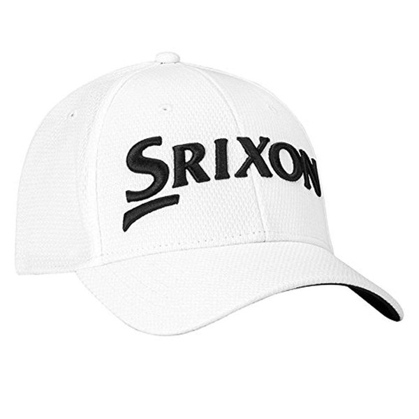 Srixon Golf Men's Flexible Fitted Hat, White, Large/X-Large