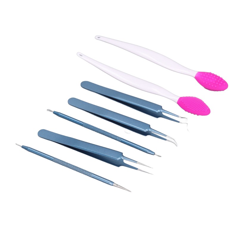 Blackhead Remover Tweezers Kit with Hot Compress Towel Clean Brush