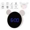Mirrored Digital Alarm Clock Cute Mice Ear Shape LED Mirror