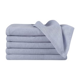 Little Pipers Deluxe 100% Natural Cotton Birdseye Cloth Diapers for Babies - Absorbent Cloth Diapers Burp Cloths - Blue - 6 Pack