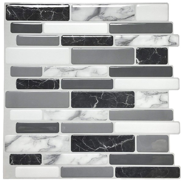 Art3d Peel and Stick Wall Tile for Kitchen Backsplash, 12"x12", (10 Tiles)