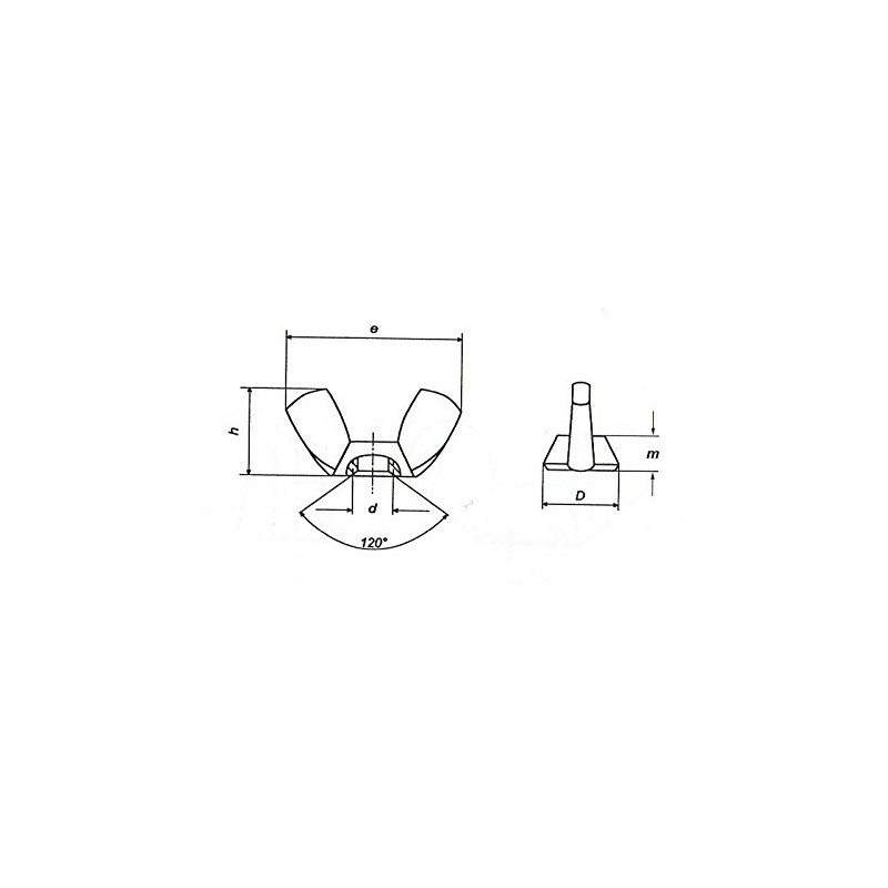 M8 Wing Nut - A4 Stainless Steel DIN315 Pack Size