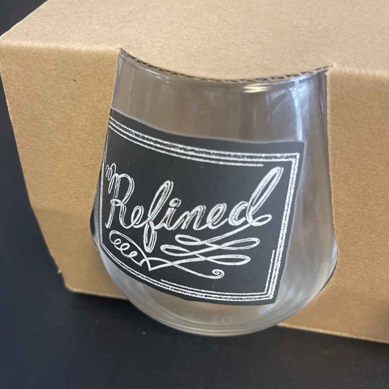Grasslands Road - Chalkboard Stemless Wine Glasses 16oz Set Of