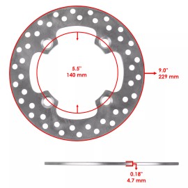 Caltric 2 Front Rear Brake Disc Rotor W/ Pads for Polaris RZR 900 2014