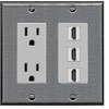 RiteAV - 15 Amp Power Outlet 3 Port HDMI Decorative