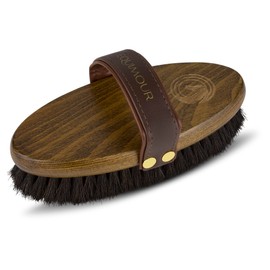 Equimour Horsehair Brush "Tori" Horse Brush Wooden Brush Grooming Horse Accessories Cleaning Tool for Horses Horse Care
