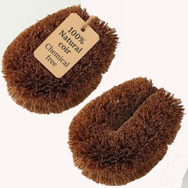 2 Pcs Pack of Vegetable Brush Ideal for Cleaning and SCRUBBING Dishes & Kitchen Pans This Tawashi Brush is Made Out of Coir