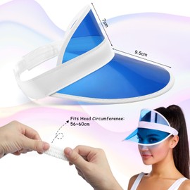 HENGBIRD Unisex 80s Retro Style Neon Sun Visors,Headband Cap Pub Golf Visor Fancy Dress Hat, Pink Visor Clear Plastic Visor Pub Golf Hats for Golf Tennis Stag Poker Party