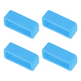 uxcell Watch Band Strap Loops, Rubber Replacement Fastener Rings Silicone Watch Holder Keeper for 18mm Width Watch Band, Light Blue 4 Pcs