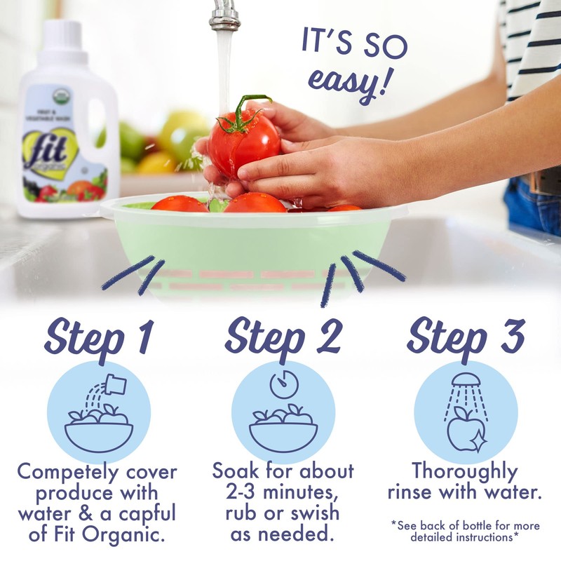 Fit Organic 32 Oz Soaker Produce Wash, Fruit and Vegetable
