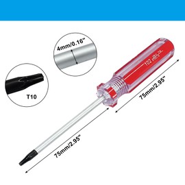 Unlorspy T10 Magnetic Torx Screwdriver,Magnetic Star Screw Driver with Magnetic Tip and Clear Red Plastic Handle for Computer Repairing and Home Appliances