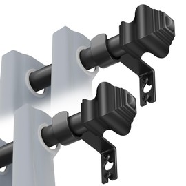 Curtain Rods for Windows 30-124 inch,2 Pack 5/8 inch Matte Black Curtain Rod, Heavy Duty Curtain Rods Adjustable by Splicing, for Bedroom Kitchen Living Room(30",48", 62", 78", 93",108",124")