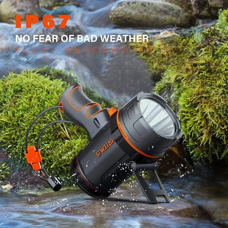 GOODSMANN Spotlight 2000 Lumen Marine Spotlight Waterproof Rechargeable