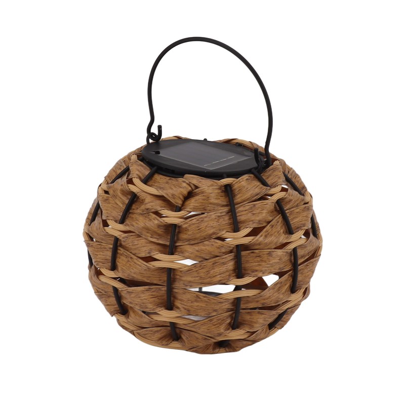 Outdoor Solar Lantern LED Waterproof Hollowed Rattan Ball Solar Hanging