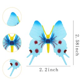 ONEST 24 Pieces Plastic Butterflies Toy Butterflies Action Figures Art Lifelike Butterfly Decoration for Party Favor Wall Decor, 24 Styles