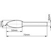 Ultra Co Coated Carbide Burr 12mm (Metric) Diameter with 6mm