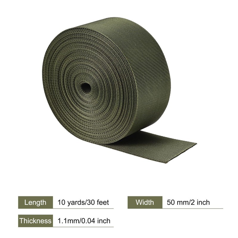 Boxonly Nylon Webbing Strap 2 inch Army Green Nylon Webbing