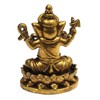 Purpledip Rare Miniature Brass Idol Ganesha Ganapati On Lotus: Collectible