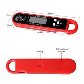ARPURFILE Digital Instant Read Meat Thermometer for Cooking BBQ Grill Waterproof Kitchen Food LCD Thermometer with Oil Fry Candy Water Folding Thermometer