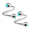 KJM Fashion 2 x Surgical Steel Twister Spiral Lip Earrings 1.2 mm 16 g, Metal