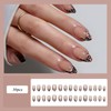 French Tip False Nails - 30pcs Short Almond Press on