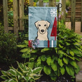 Caroline's Treasures BB1718GF Winter Holiday Yellow Labrador Garden Flag Mailbox Flag Decorative Yard Flag Banner Outside Patio Artwork Yard Flower Beds, Garden Size, Multicolor