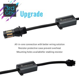 Syneticusa 3157 Error Free Canbus Ready Yellow/Amber LED Front/Rear Turn Signal Light Bulbs DRL Parking Lamp No Hyper Flash All in One With Built-In Resistors