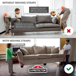 X-Protector Moving Straps - 2 PCS - Lifting Straps for 2 Movers - Furniture Moving Straps to Move Furniture Easily and Safely - Perfect for Lifting and Moving Equipment & Heavy Objects! (for Arms)