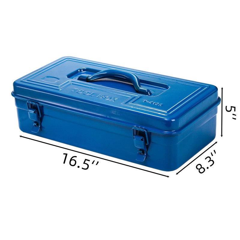 Acshio Portable Steel Tool Box, 16 Inch Metal Tool Organizer