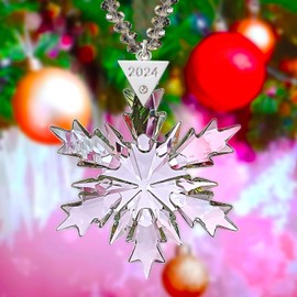 2024Annual Christmas Ornaments Crystal Snowflake Star - Christmas Tree Ornaments Pendant Crystal Sun Catcher Home Hanging Decor