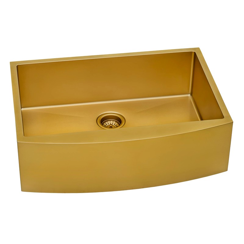 Ruvati Kitchen Sink Strainer Drain Assembly - Satin Brass Matte