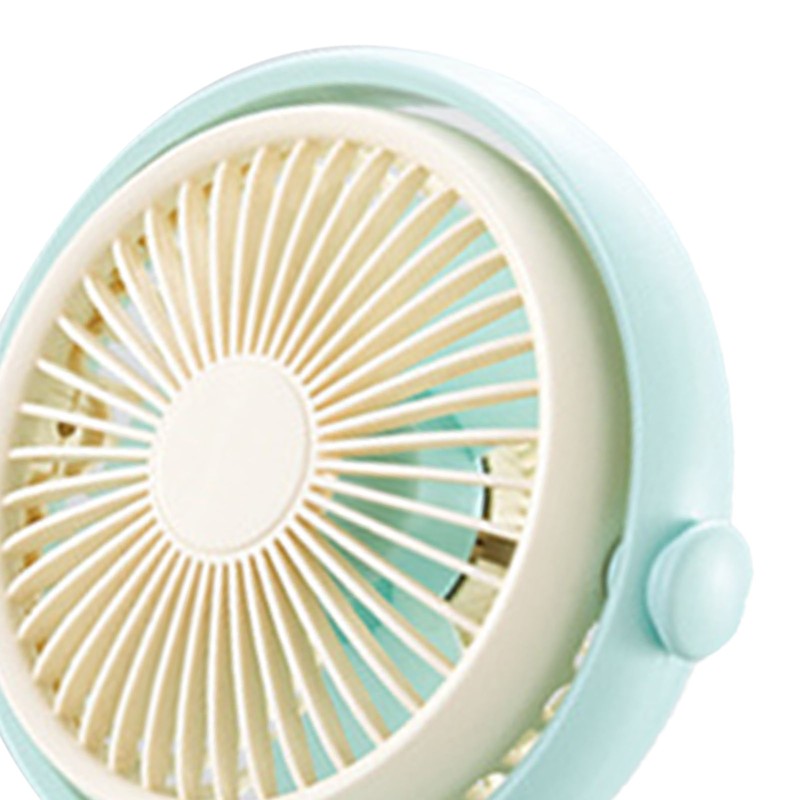 Small Desk Fan with Light USB Rechargeable Quiet Adjustable Wind
