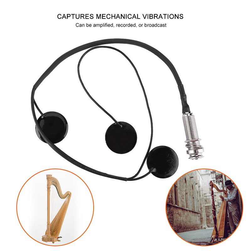 Quality Portable Harp Pickup Musical Instrument Accessory Black