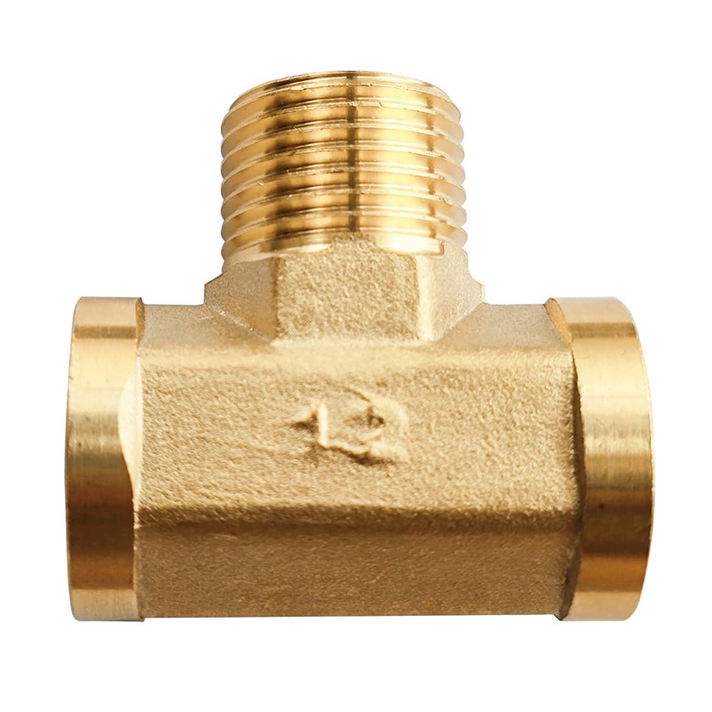 D&DHardware T-Piece Brass 1/2 Inch Female Thread, Threaded Fitting Tee