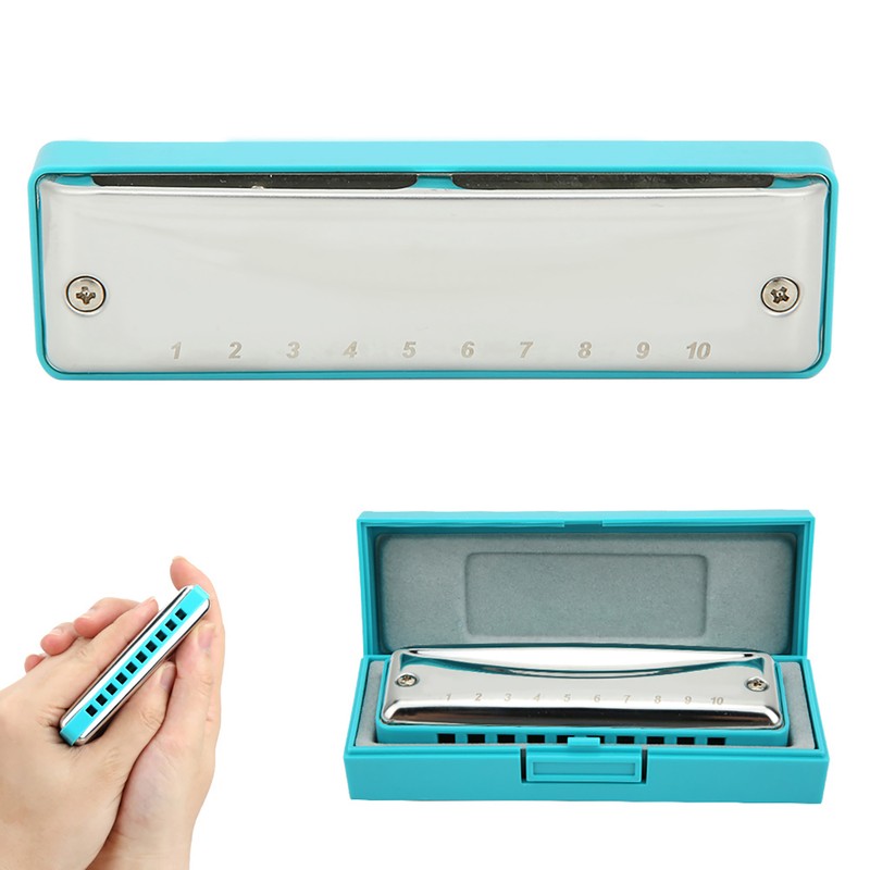 Blues Harmonica 10-Hole Mouthorgan Ab Key Portable Wind Instrument High