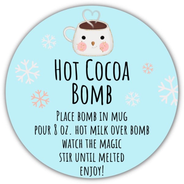 Hot Cocoa Bomb Stickers Hot Chocolate Bomb Directions Christmas Winter