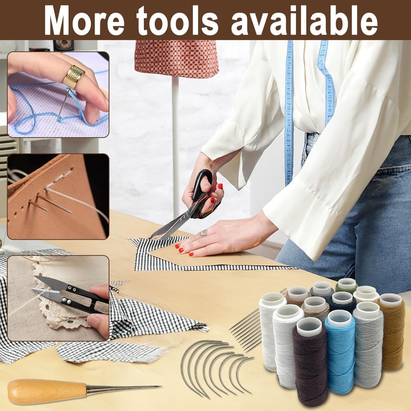 KELAV Sewing Kit with Sewing Accessories, Travel Leather Sewing Set,