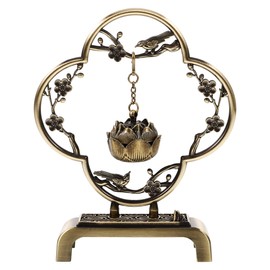 Homoyoyo Mini Hanging Thurible Incense Burner | Vintage Alloy Censer with Chain Rack | Retro Lotus Ball Ornament for Incense Cones/Charcoal | Compact Aromatherapy Decor for Home,Meditation&Present