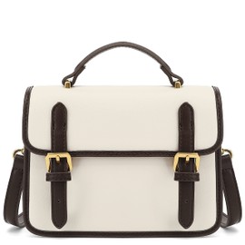 Scarleton Crossbody Bags for Women, Purses for Women, Lightweight Women’s Shoulder Bag, Messenger Bag with 2 Straps, H210402A - Off White/Coffee