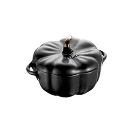 Set of 4 Staub Pumpkin Cocotte Roasting Dish Ceramic 14.5 cm 5 3/5 Inches Black