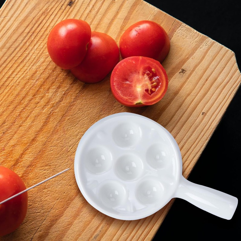 Snail Pan with Ergonomic Handles, 6 Holes, Ceramic Baking Mould