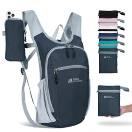 HIGH EXPERIENCE Hiking Backpack 10L Small Daypack Lightweight Packable Hiking Travel Foldable Water Resistan for Women Men (Gray)