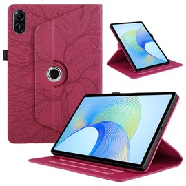 TEDTIKJT Rotating Case Compatible with Honor Pad X9/Honor Pad X8 Pro 11.5 Inch 2023 PU Leather Tablet Case 360 Degree Rotating Stand Protective Cover for Honor Pad X9 Flip Cover, Red Tree